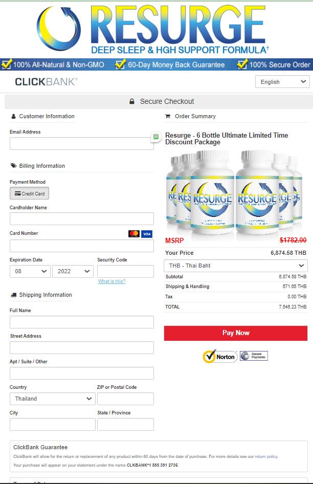 Resurge - Order Page